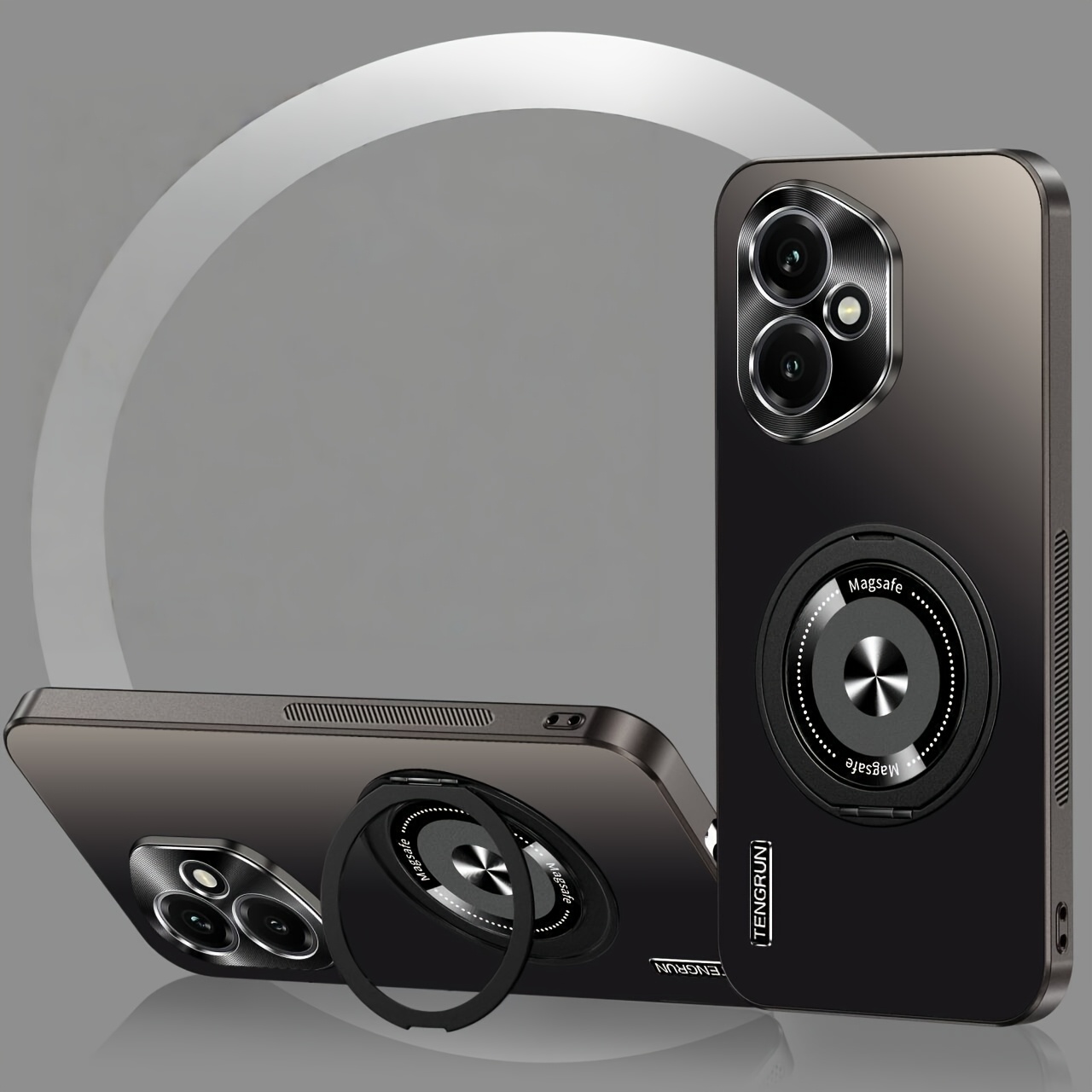TEMU New 360Â° Rotating Stand Matte Phone Case, Suitable For Honor 400/400pro, Compatible With Magnetic Charging. It Features A Frosted Matte Back,