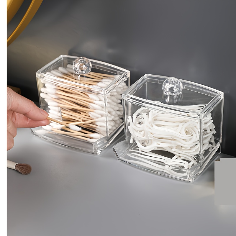 1pc Transparent Portable Travel Cotton Swab Storage Box, Dental Floss  Sorting And Finishing Box (random Color), Free Shipping For New Users