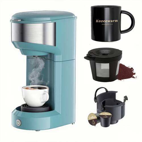 cafetera compatible con , café y té, cafetera de una sola porción con depósito, operación y , adecuada para , plug-and-play (sin enchufe de conversión)