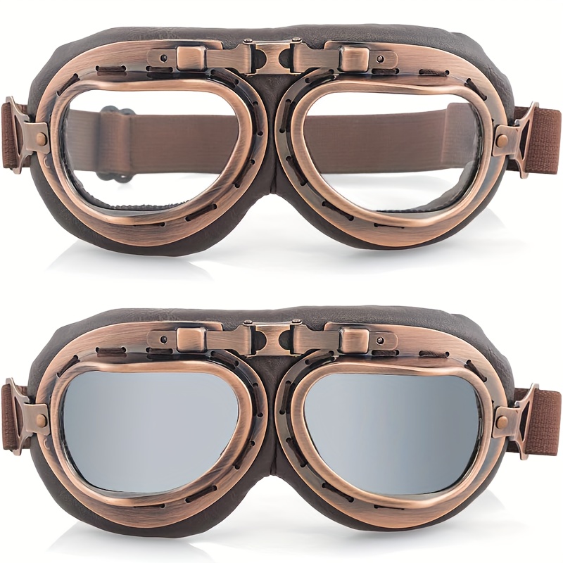 

Stylish Retro Sports Goggles - Windproof & Dustproof,, Brown With Pc Lenses For Outdoor Activities