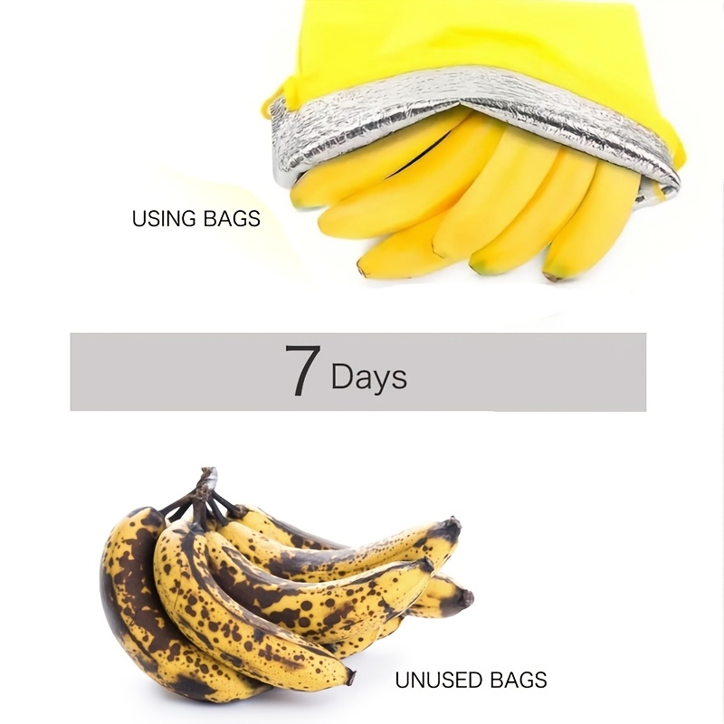 1pc rectangle polyester supermarket home banana   keeping storage bag reusable fruit vegetable freshness aluminum film bag food safety salad preservation box details 5