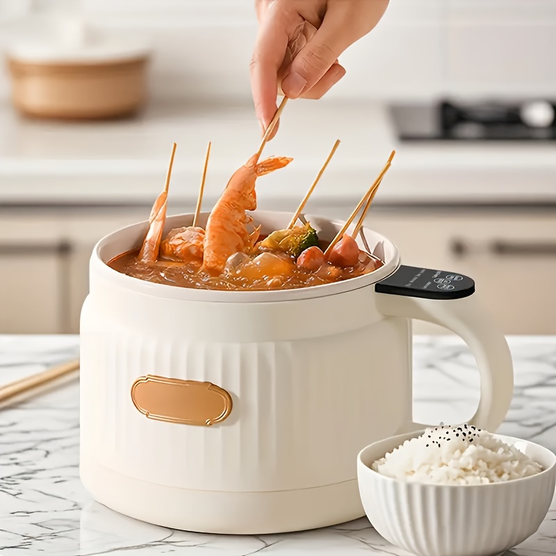 mini electric cooker with non stick pot compact multifunctional small cooking appliance suitable for soup tea low power 600w plug in type socket dorm office small kitchens Product details 2