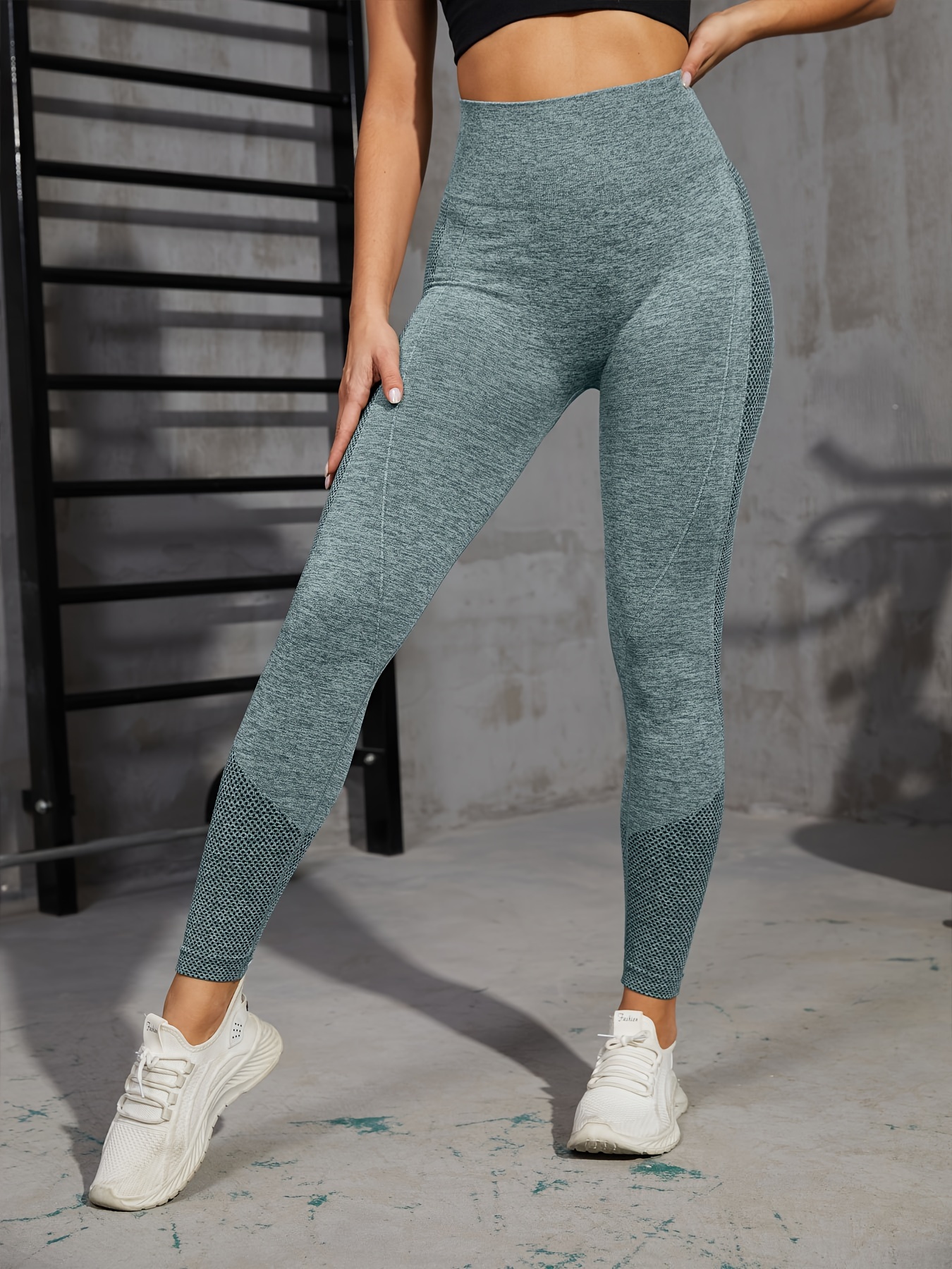 Mallas de levantamiento de color casuales de cintura deportivas y  ajustadas para yoga, ropa de