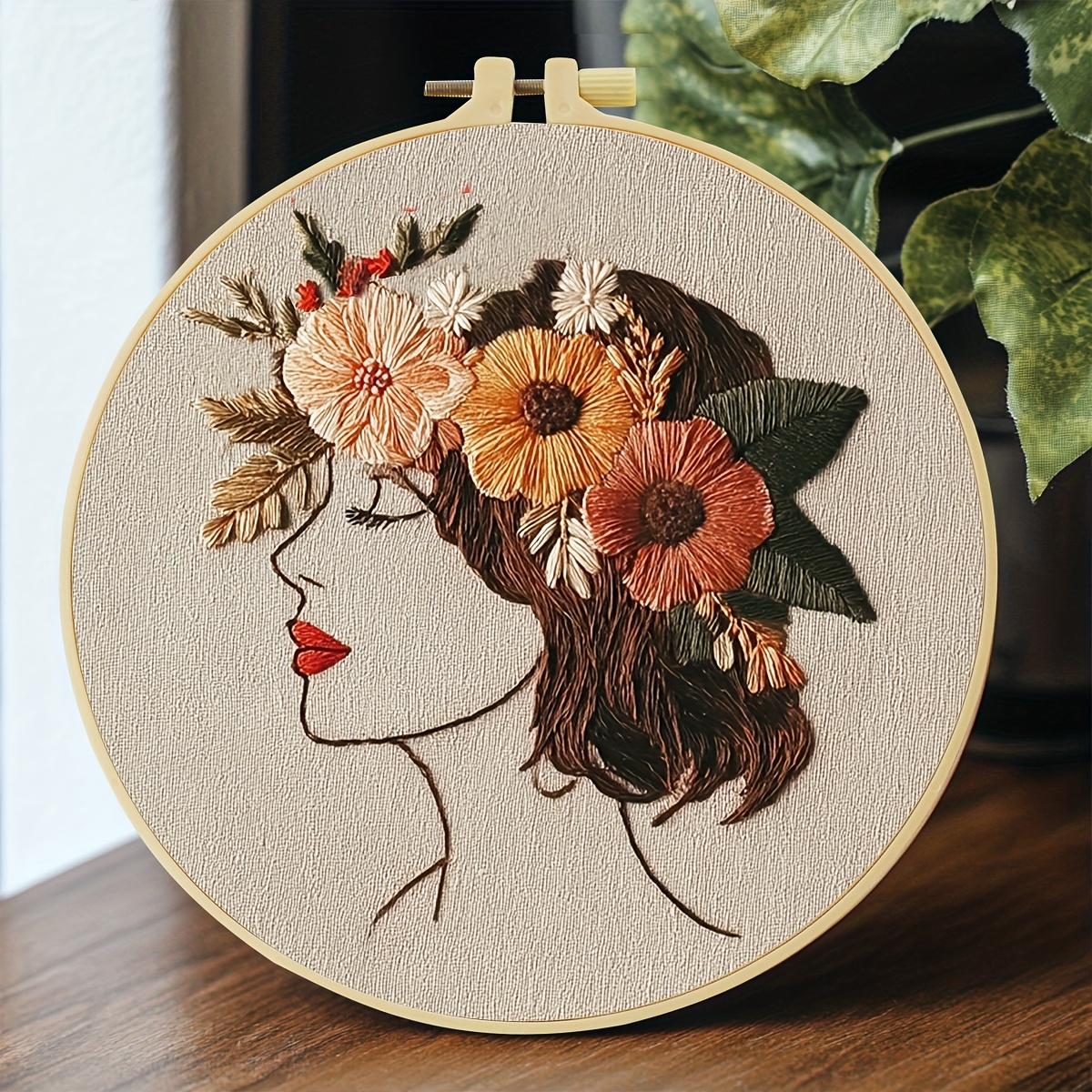 TEMU Embroidery Set, 20 X 20cm/7.9 X 7.9 Inches, , Handmade Diy Embroidery Set, Suitable For Adult Beginners, Contains Embroidered Cloth, Manual,