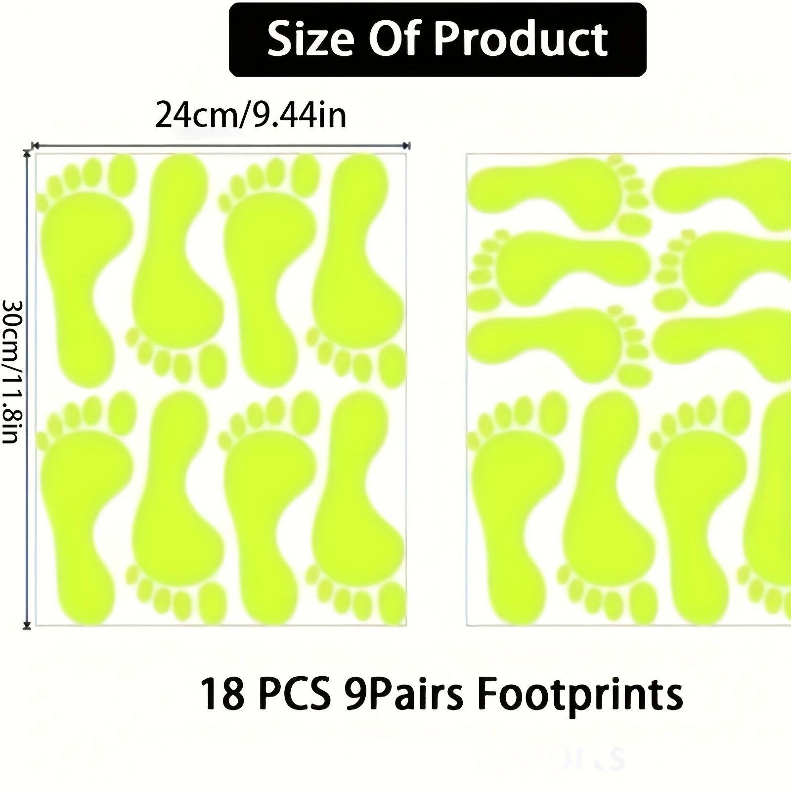 Image of 18pcs -the-dark St Patrick's Day Footprints Suitable For Floor Window Wall Decals, Pvc Trackers With Footprint Stickers For Home Office Decorations, Plastic Compatible For Parties (no Residue)