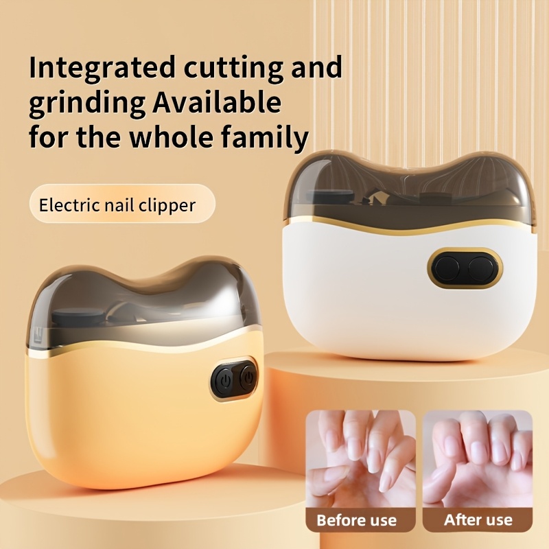 1  in 1 usb rechargeable electric nail clipper and polisher with led light lithium battery polymer 400mah 36v battery powered usb dual use for   quality nail care Product details 0