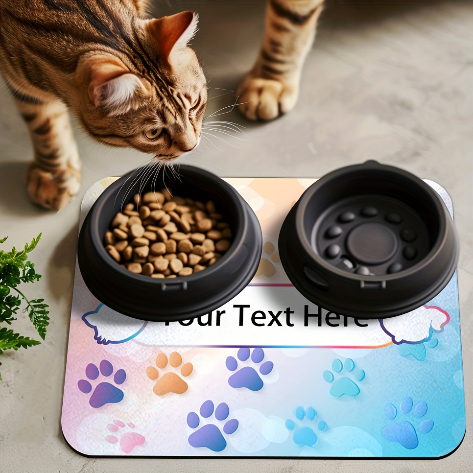 

Customizable Rubber Pet Feeding Mat For Dogs, 1pc - Non-slip, Water Absorbent, Quick Dry Food & Water Bowl Placemat With Personalized Pet Name, Leak-proof Dog Feeder Pad, Ideal For Pet Gifts