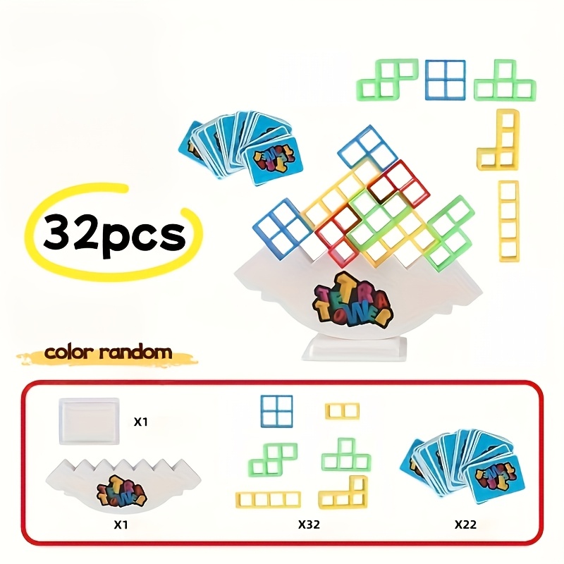 Balance Challenge Game, Toy 3+, Stacking Balance Tower Blocks | Parent-child Interactive Party Board Game · Portable Travel Toy | Colorful Stacking Game Set, Colors Random