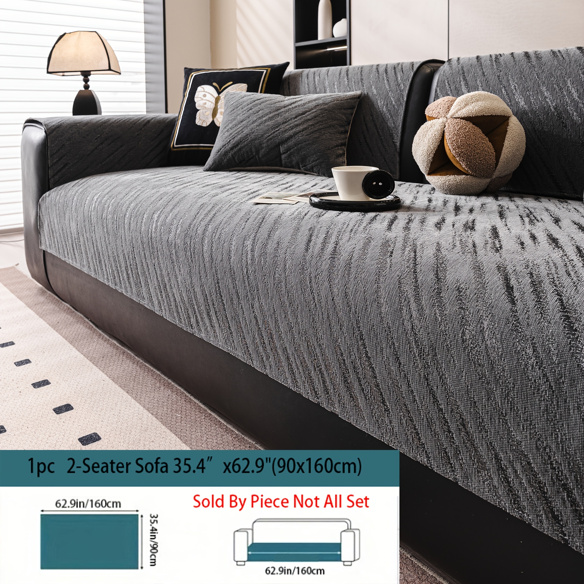 TEMU 1pc Pet-friendly Chenille Sofa Cushion Cover - High-quality Luxury Sofa Cushion, Non-slip Sofa Seat Cushion, Suitable For 1-4 Person Sofa
