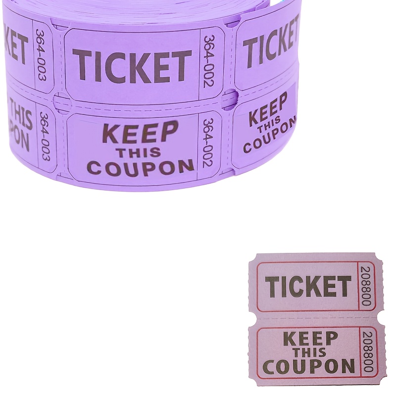 TEMU 400pcs/200 Pairs Of Raffle Tickets, 2/2-inch Prize Tickets, Event Tickets, Reusable Prop Banknotes – Raffles, Parties & Events, Raffle Prize