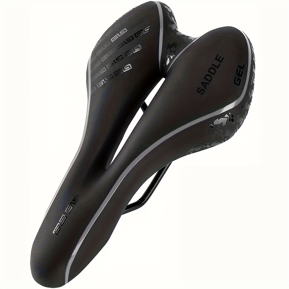 TEMU Ergonomic Gel Bike Seat With Shock Absorbing & Waterproof Design - Soft Padded For Mtb, Road Bikes, Exercise Bikes - Unisex Adult Cycling