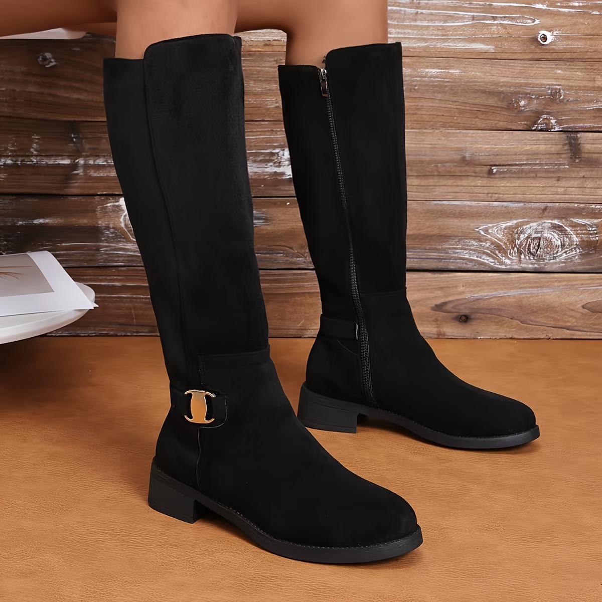 

New Women's European And American Autumn And Winter All- Mid-calf Boots Knight Boots Fashion Large Size Women's Boots