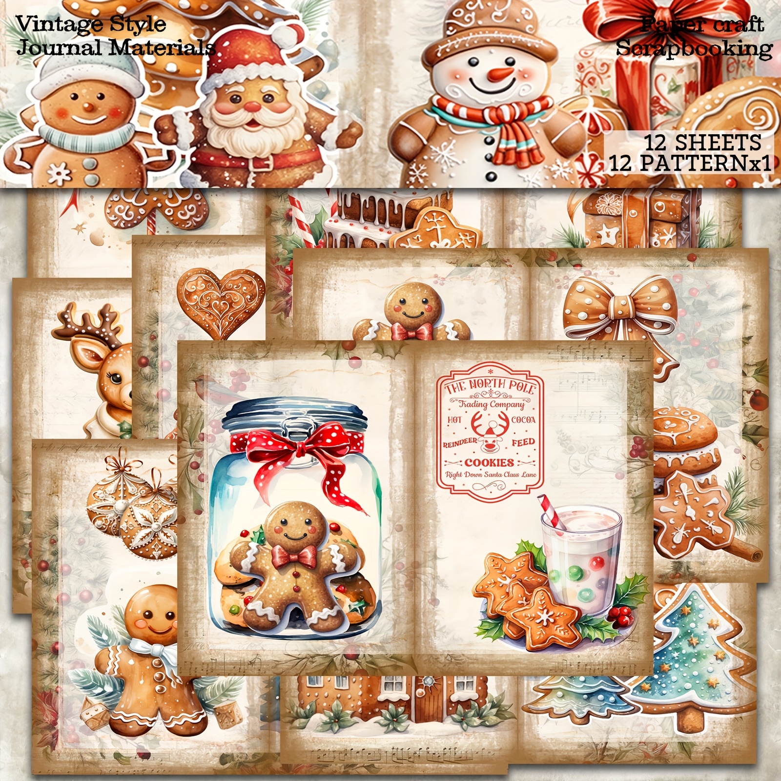 

Christmas Scrapbooking - 12 Of Patterned For Bullet Journaling, Diy Crafts & Greeting