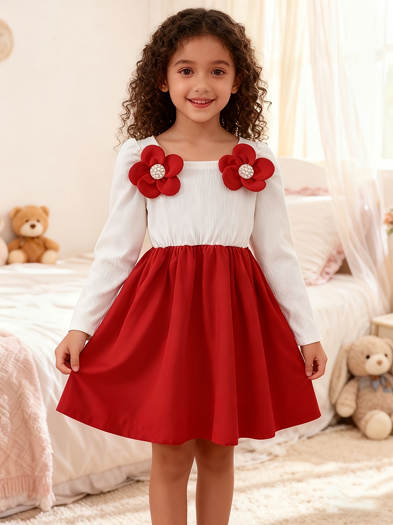 girls red casual dress and Toddlers'Sleeveless Retro Daisy Floral Summer Dresses for Home Party Beach 2-8 Years: Clothing, Shoes & Jewelry Size:UK7 Black Prom Couple Outfits Sleeve Length antique bronze handles