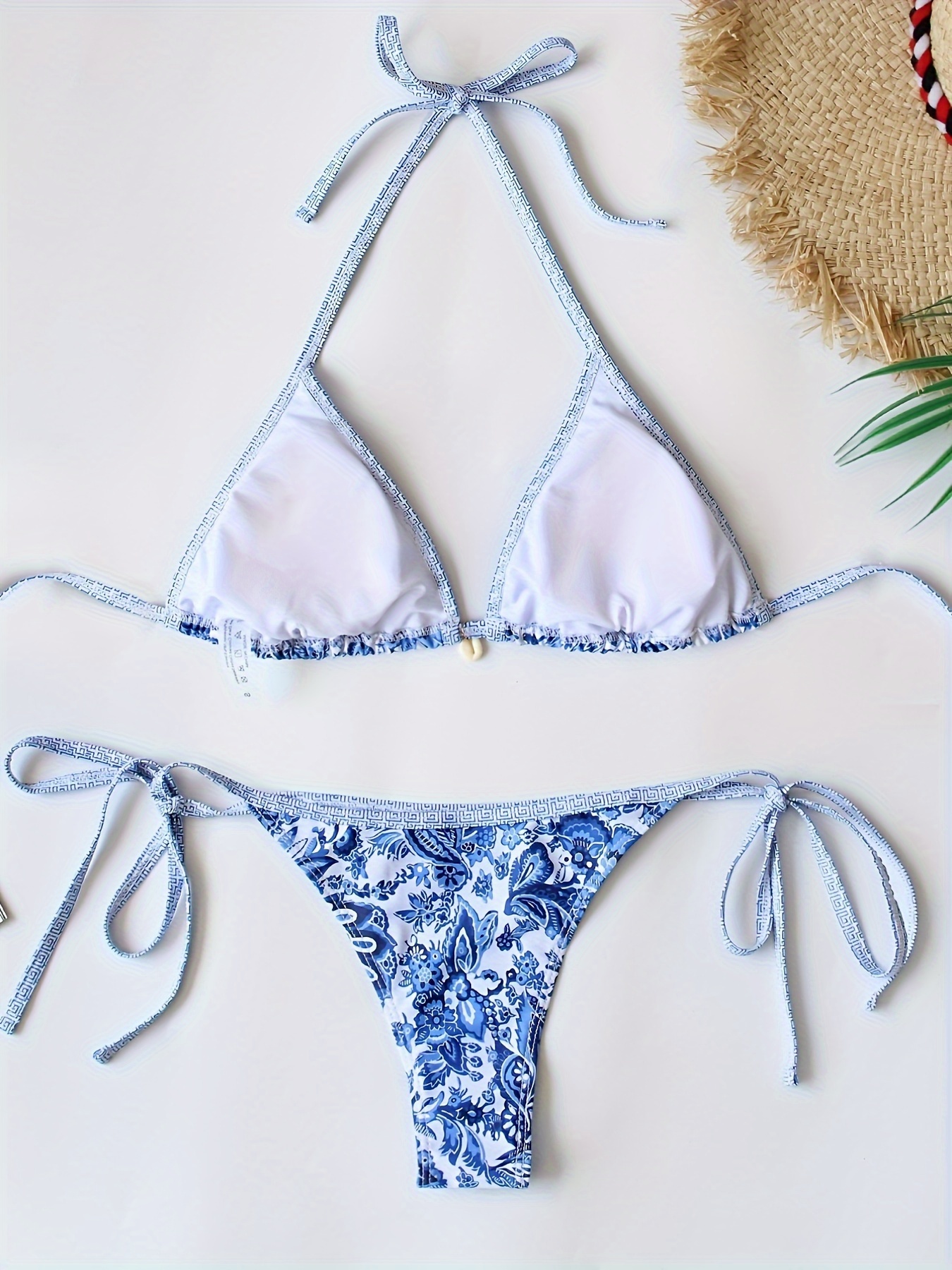 Blue and White Porcelain Women's Fashion Bikini Swimsuit