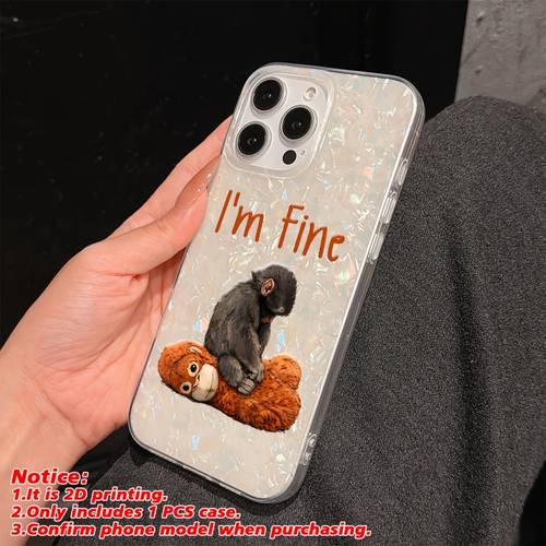 phone case sad monkey meme 2d printed phone cases suitable for iphone 18 17 16 15 14 13 12 11 pro colorful shell pattern tpu back cover