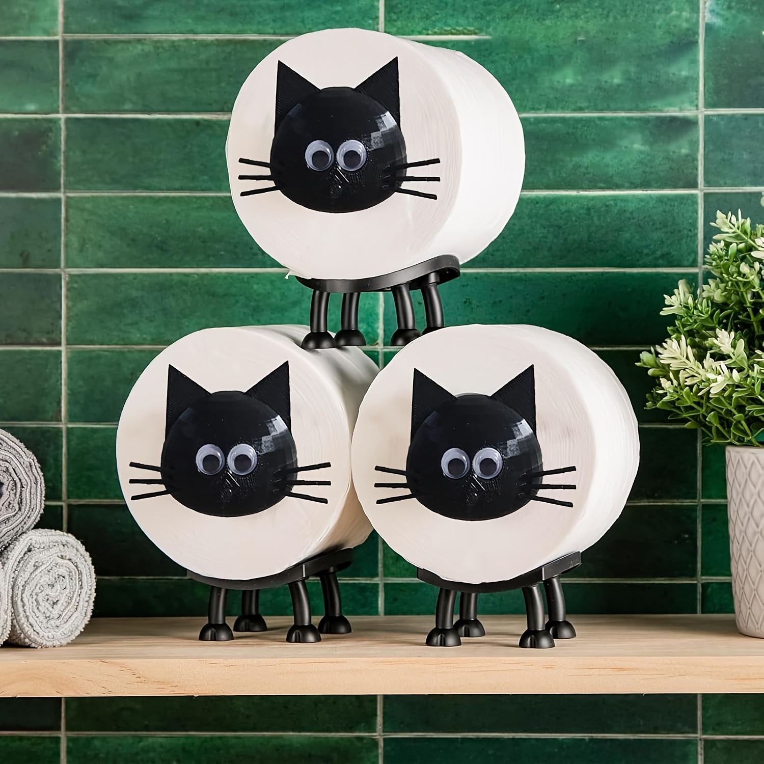 Sheep Toilet Paper Holder Funny Free Standing Bathroom Set 3D Printed Black Sheep Loo Roll Holder Cute Bathroom Storage For Bathroom Shelf Table