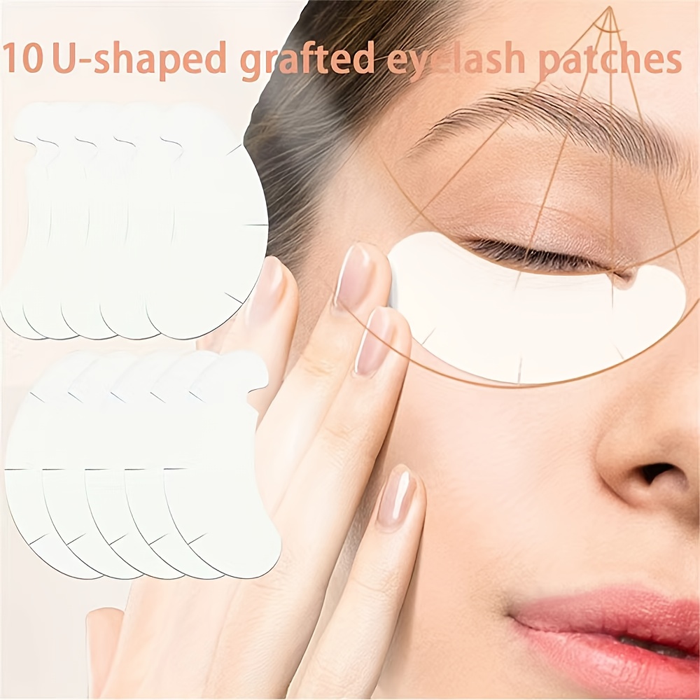 TEMU 50 Parches de hidrogel para injertar pestañas, parches de hidrogel para pestañas sin pelusa, almohadillas de gel para ojos, protección especial