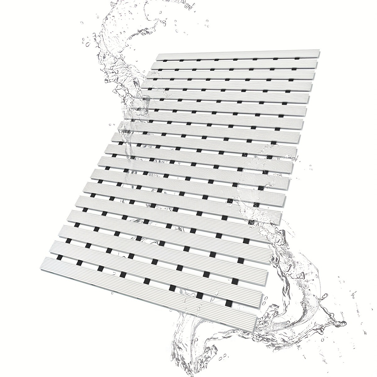   non slip bathtub mat   suction cup bathroom mat pvc black white striped ideal for shower and bathtub safety shower mat Product details 4