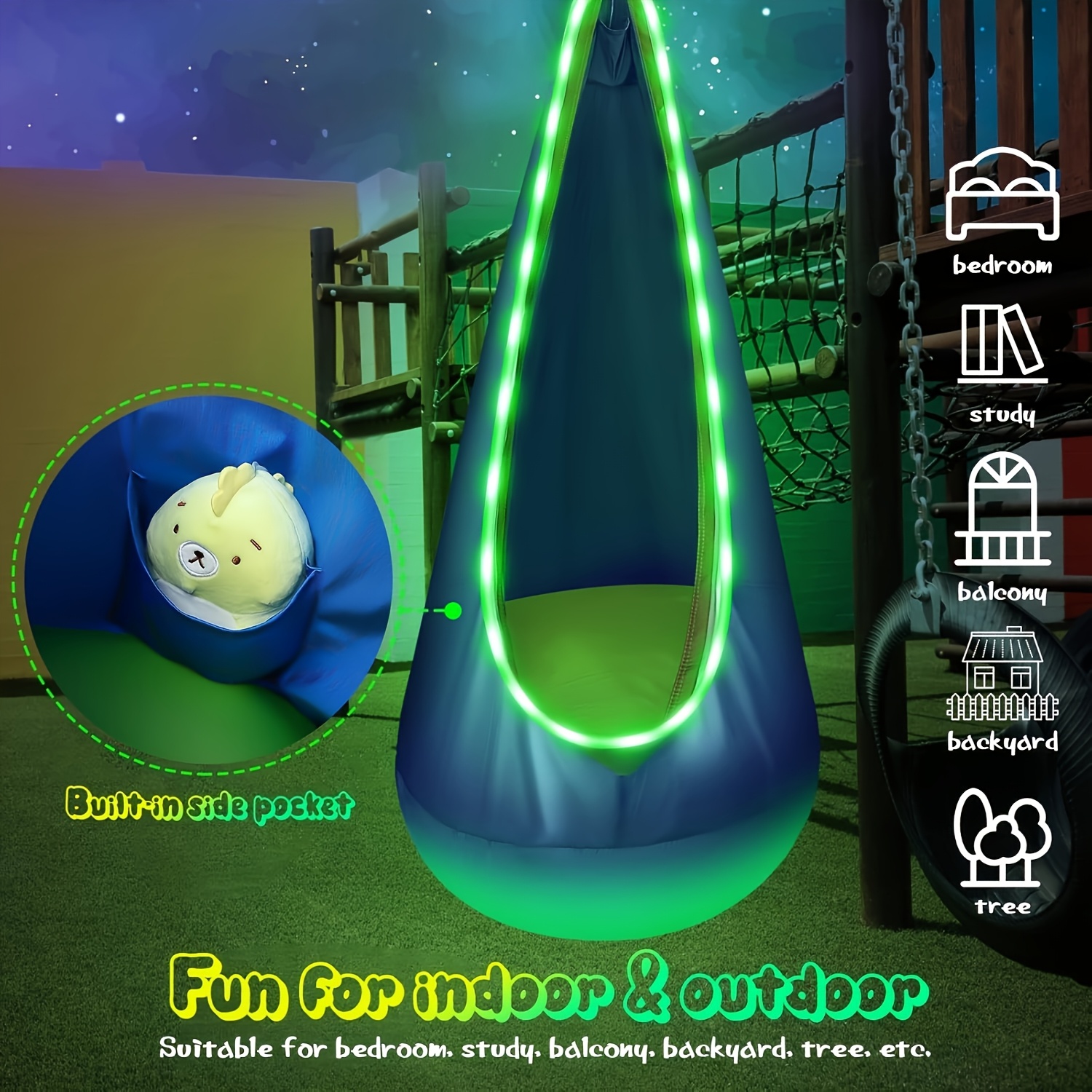 LED Pod Swing Hammock