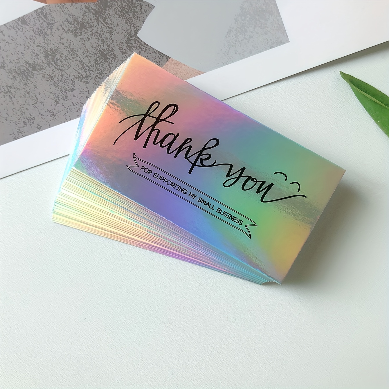 holographic glitter business cards Business & Thank You Cards – Beauty Bee Branding LLC main image 0