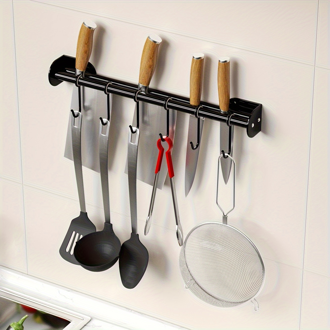 Estantes colgador de cucharas Almacenador de pared para utensilios de cocina