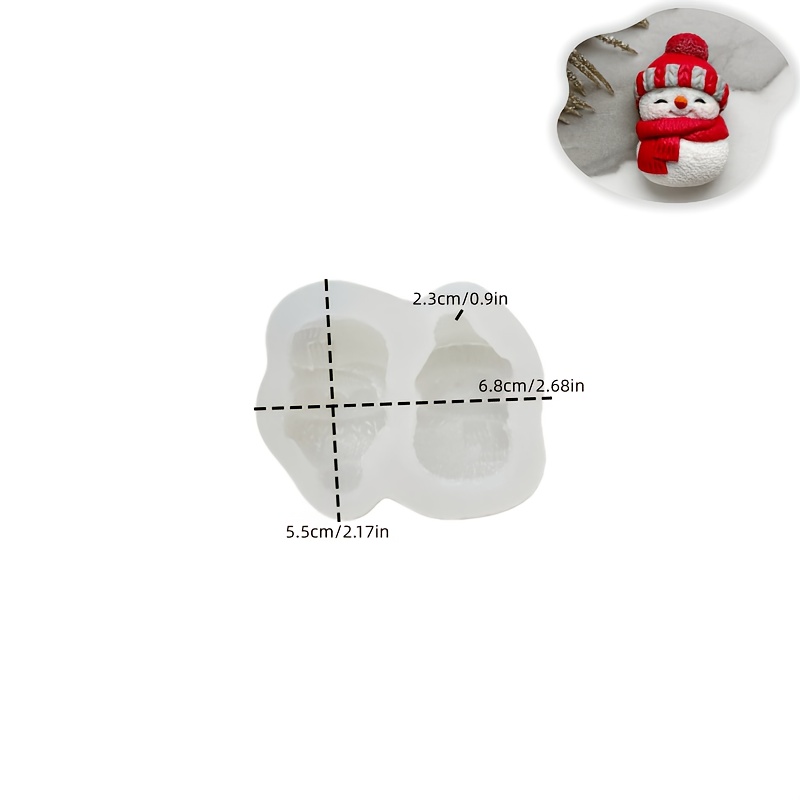TEMU Stampo DNEJIU a 2 cavit� a forma di per resina/resina epossidica/ di gesso - Piccolo stampo fai da te per ornamenti natalizi con cavit� per