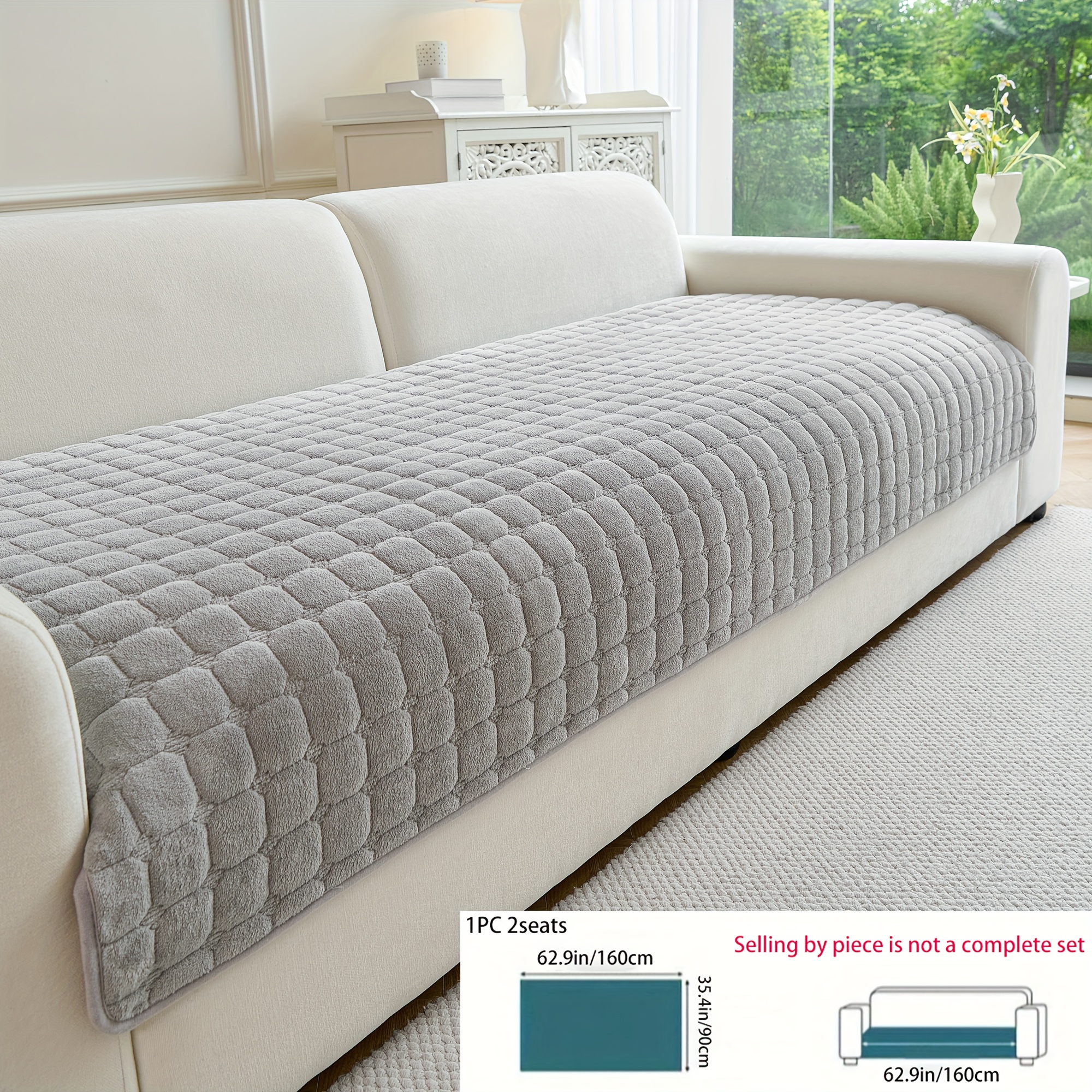 TEMU [flannel Block] de sofá de 1 pieza de estilo bohemio, diseñada con tecnología de acolchado, para mascotas y lavable a máquina. Adecuada para