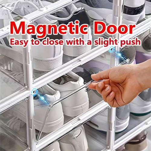 18pcs sturdy transparent shoe storage boxes with lids stackable plastic shoe organizers are waterproof space saving solutions suitable for all types of footwear and ideal for shoe racks shoe storage organizer shelf