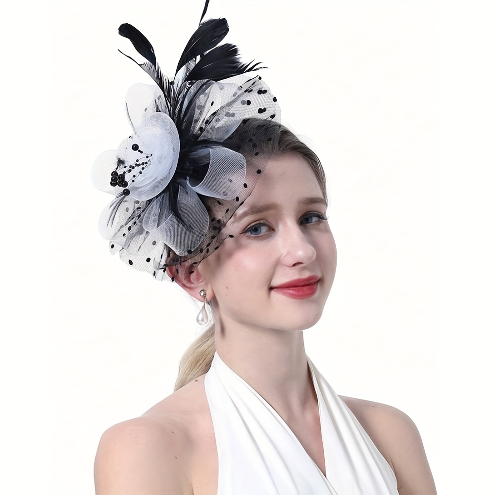 elegant black fascinator hat women ideal - Temu display picture 3