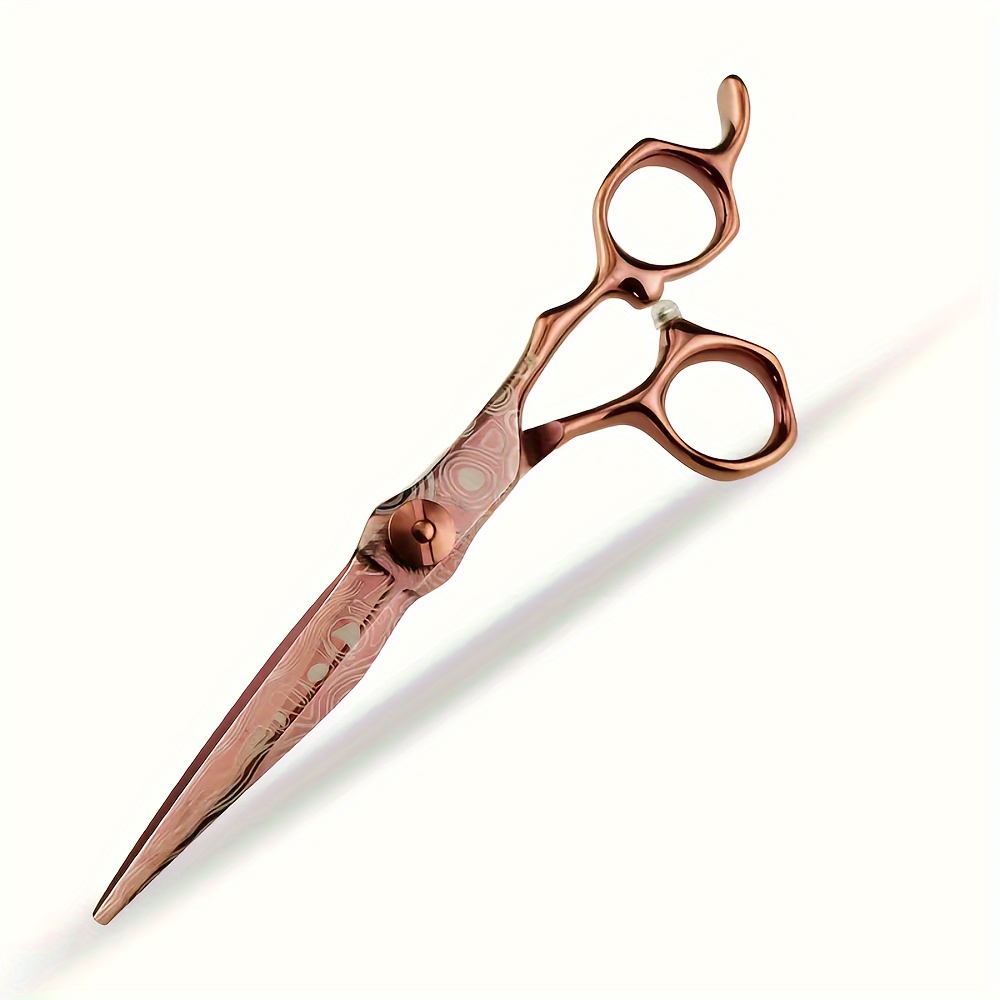 1pc Of Golden Damascus Barber Scissors, Professional Hair Cutting Shears, Thinning Scissors For Hair Care