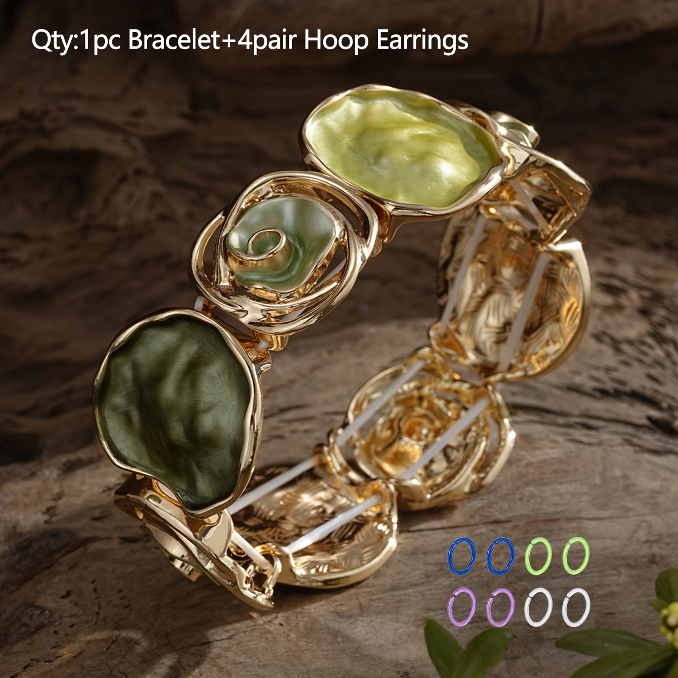 TEMU Bracciale elegante elasticizzato da donna, accessori con design a , bracciale elastico con smaltato, d' boho per Halloween, del Ringraziamento,