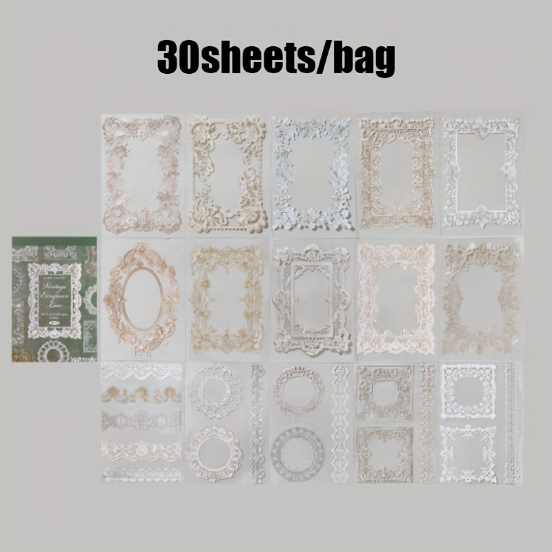 Image of A Notebook With Of Office Stickers, Made Of Pet Material, Featuring A Lace Museum Series With Lace-themed Stationery And Decorative Stickers For Occasions, Suitable As Gifts For Holidays And Birthdays