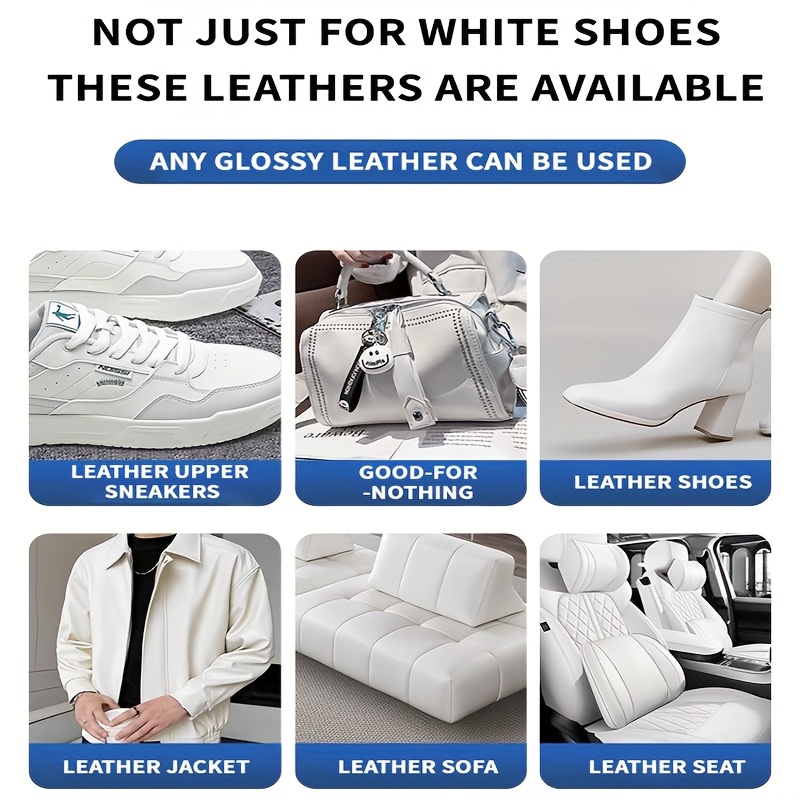 White Leather Repair Kit - Easy Fixes for Scratches and Tears on Shoes, Bags, and Furniture | Long-Lasting Color Fixing Cream for White Leather and Vinyl