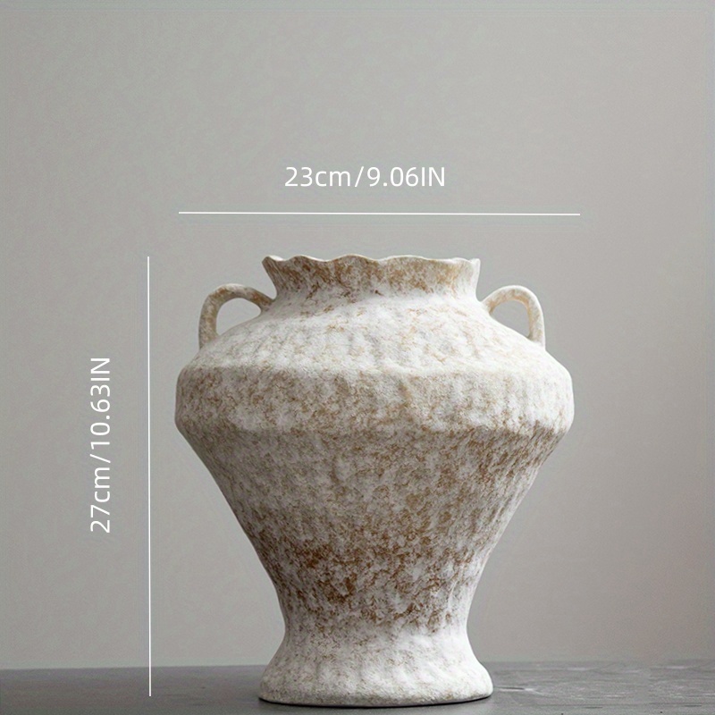 Image of Vintage Ceramic Vase - Hand-wash Only Cylindrical Round Shape With , Minimalist Elegant Design Suitable For, Entryway, Mantel Or Bookshelf Display - Ceramic Flower Vase For Modern & Decor