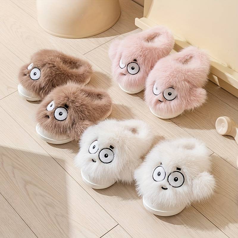 Pantoufles D'Hiver En Peluche - Homme Et Femme, Semelle Mémoire De Forme Antidérapante, Chaussons Chauds Confortables