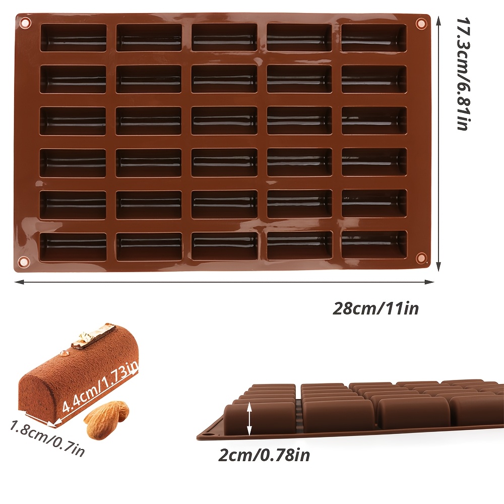 30cavity Silicone Bar Molds - Chocolate , , Bread, Brownie, , Cheesecake, Pudding, Butter, , And Ice Cube Trays