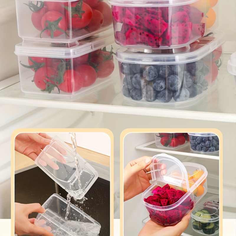 1pc large capacity food grade pp storage box with handle transparent fresh keeping container for fruits vegetables ideal for refrigerator use refrigerator storage sleek storage solution clear visibility storage food storage details 9