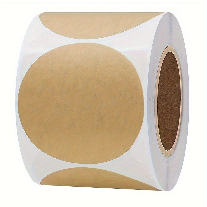 Image of 1 Roll, 300 Sheets, 51mm Round Self-adhesive Label Roll, 40mm Tube Core, Paper Material, 2 Inch Round Size Label, Universal Style