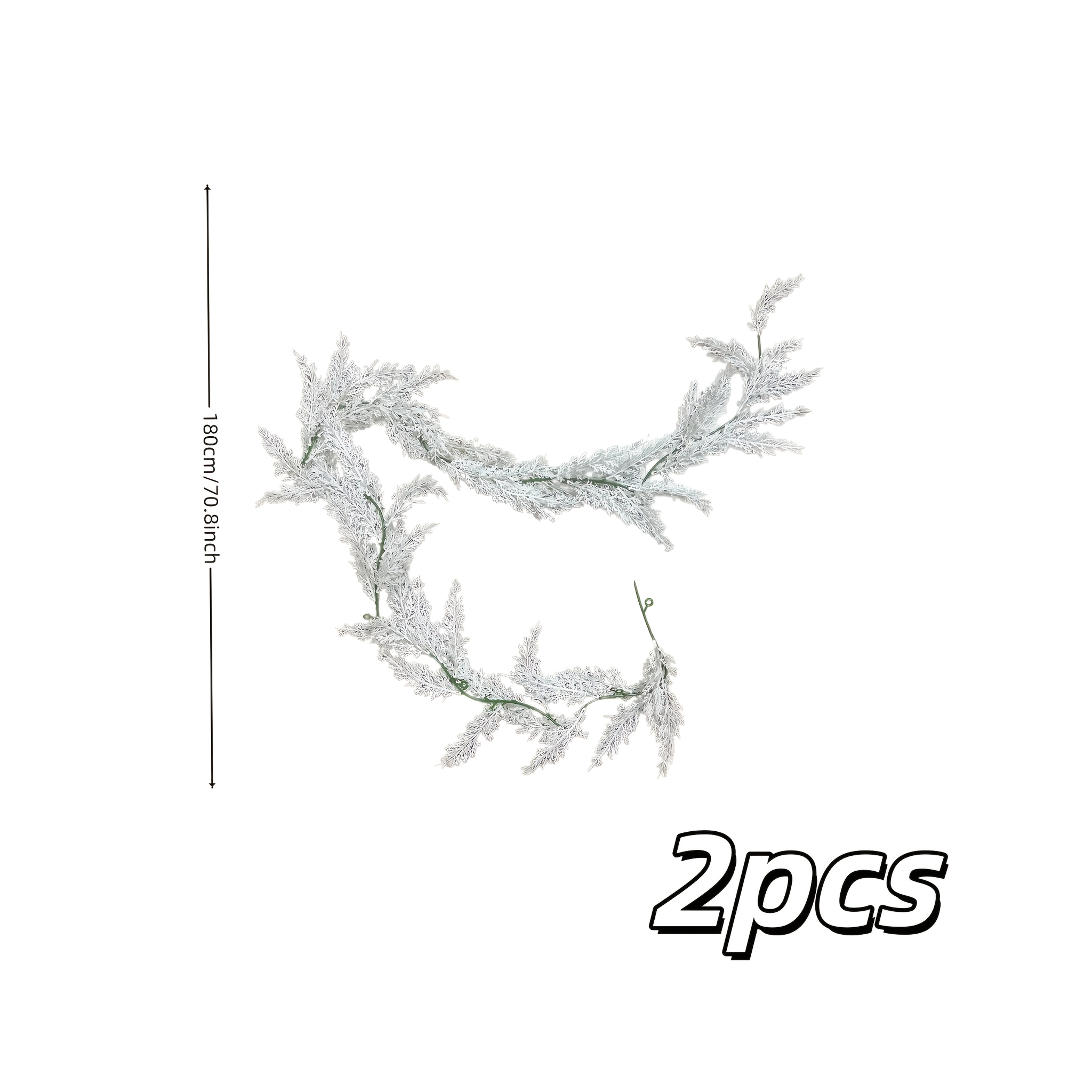2pcs 71.21-inch Luxurious Large Realistic Decorative Vines - Soft And Thick Artificial Flowers With Realistic White Leaves, Ideal For Home Decor, Perfect For Holiday Decorations, Christmas Restaurants