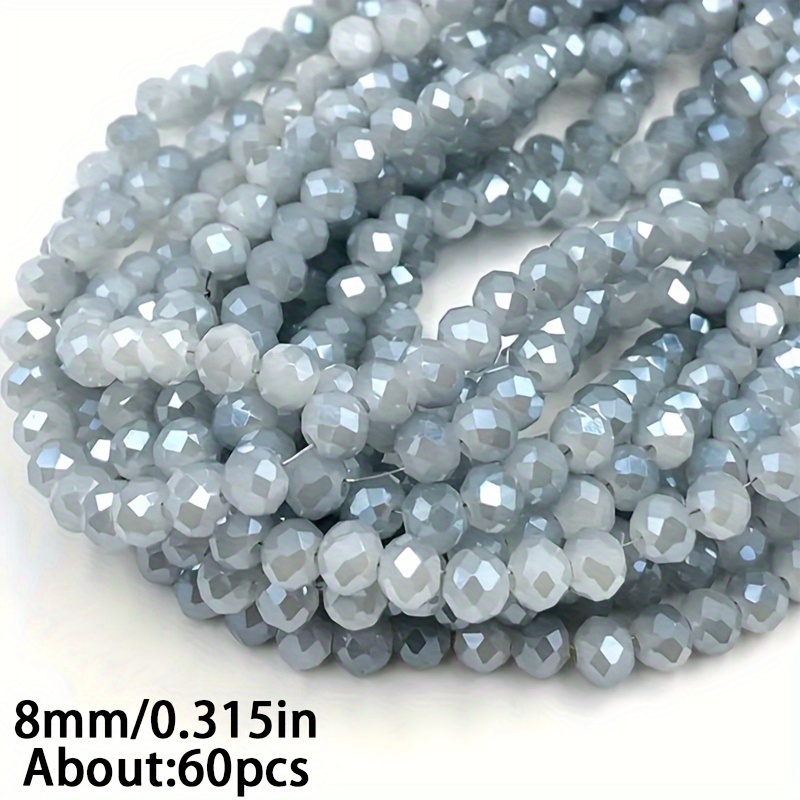 3/4/6/8mm Light Porcelain Blue Flat Round Cut Glass Iridescent Spacer Beads Suitable For Handmade Diy Bracelets, Necklaces, Earrings, Jewelry Accessories, Shoe Decorations, And Clothing Ornaments