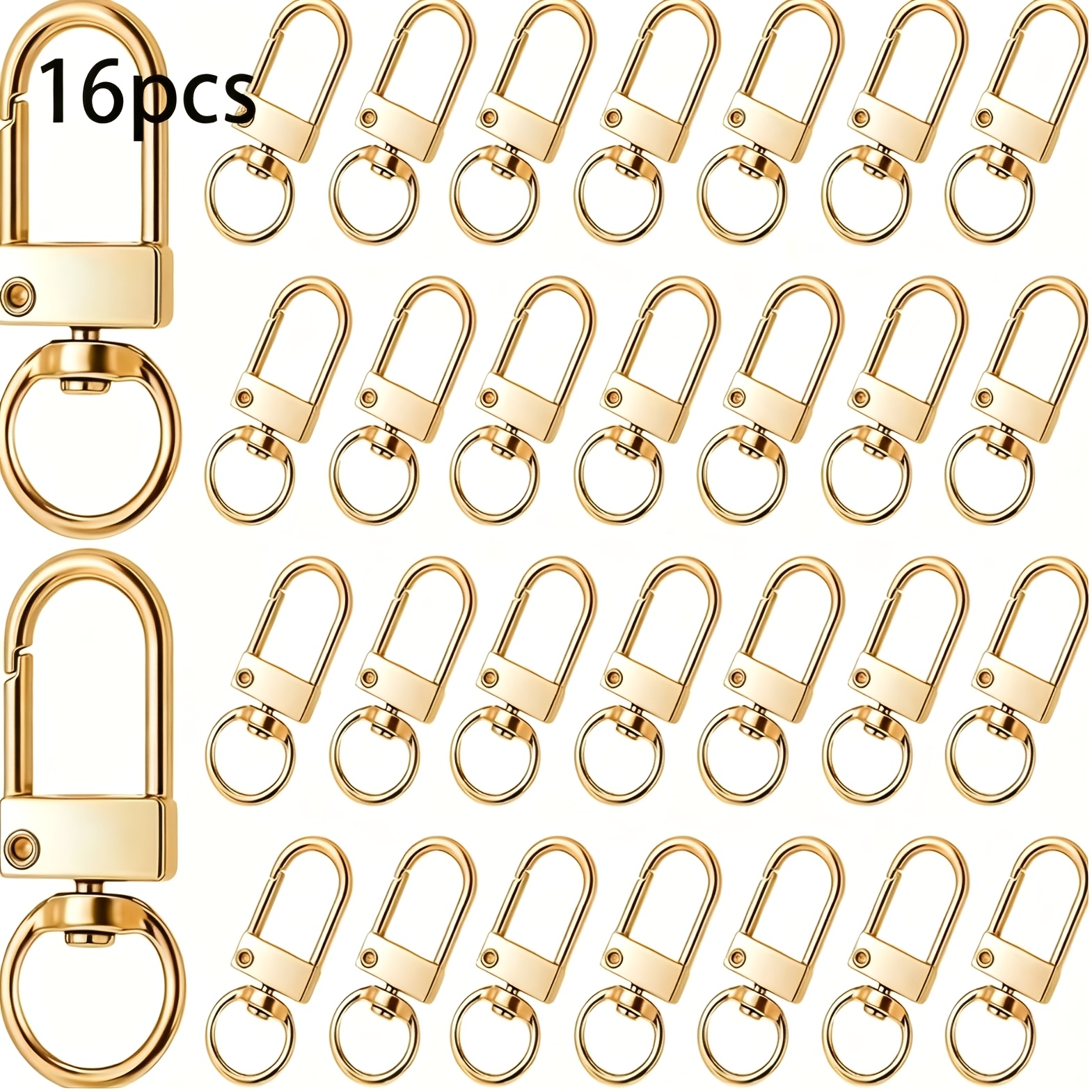 TEMU 16 piezas Hebilla de Langosta, Gancho de Llavero Giratorio, Gancho de Llavero para Estuche de Auriculares, Accesorio de Cuerda para Colgar