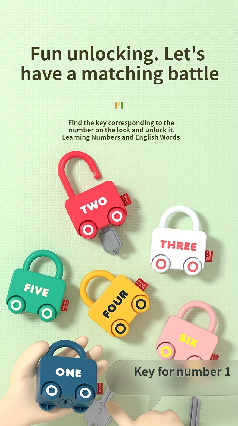 3 Pieces Toys Sorting Matching Locks And Keys Sensory Car Activity Fine