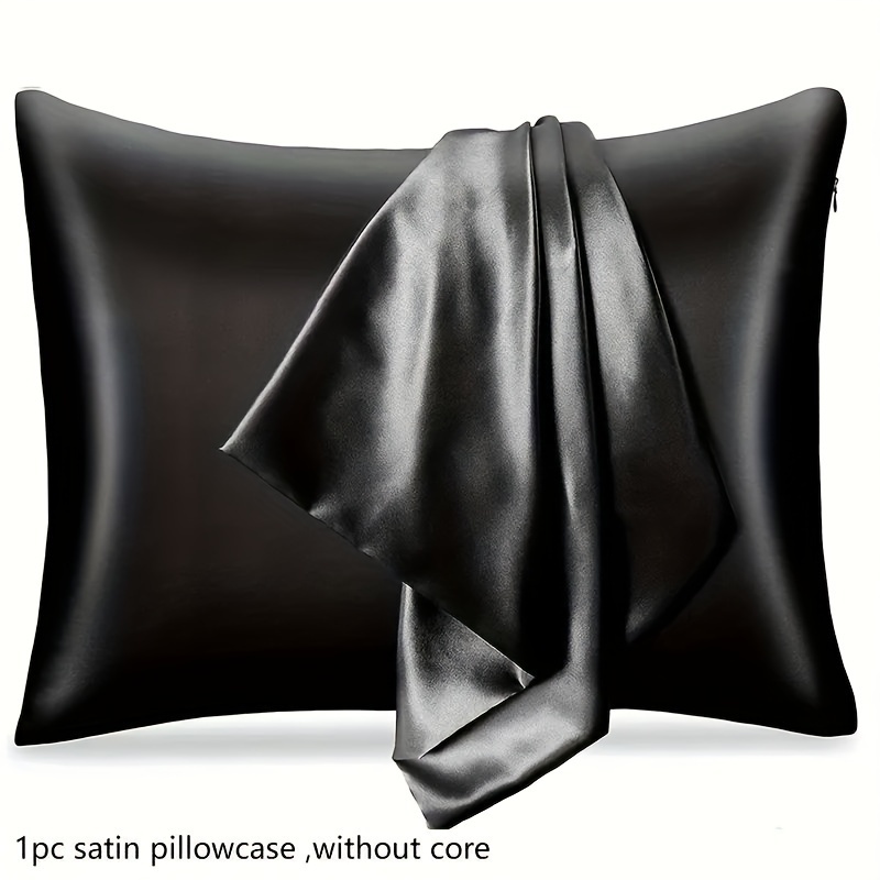 Image of 1pc Smooth Pillowcase (pillow Insert Not Included), Soft Breathable Solid Color Pillowcase, Protecting Hair And Skin, High-quality Smooth Pillowcase, Suitable For Bedroom Sofa Home Decor