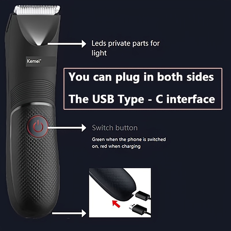   km 1838 electric shaver with usb powered dual sided blades   lithium battery   for   professional personal   women rechargeable shaver travelfriendly   sleek   design interchangeable heads durable grooming tool Product details 2