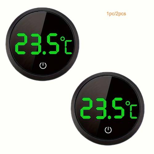 1pc 2pcs mini round lcd digital thermometer aquarium tank temperature display accurate sensor for fish tank environment monitoring