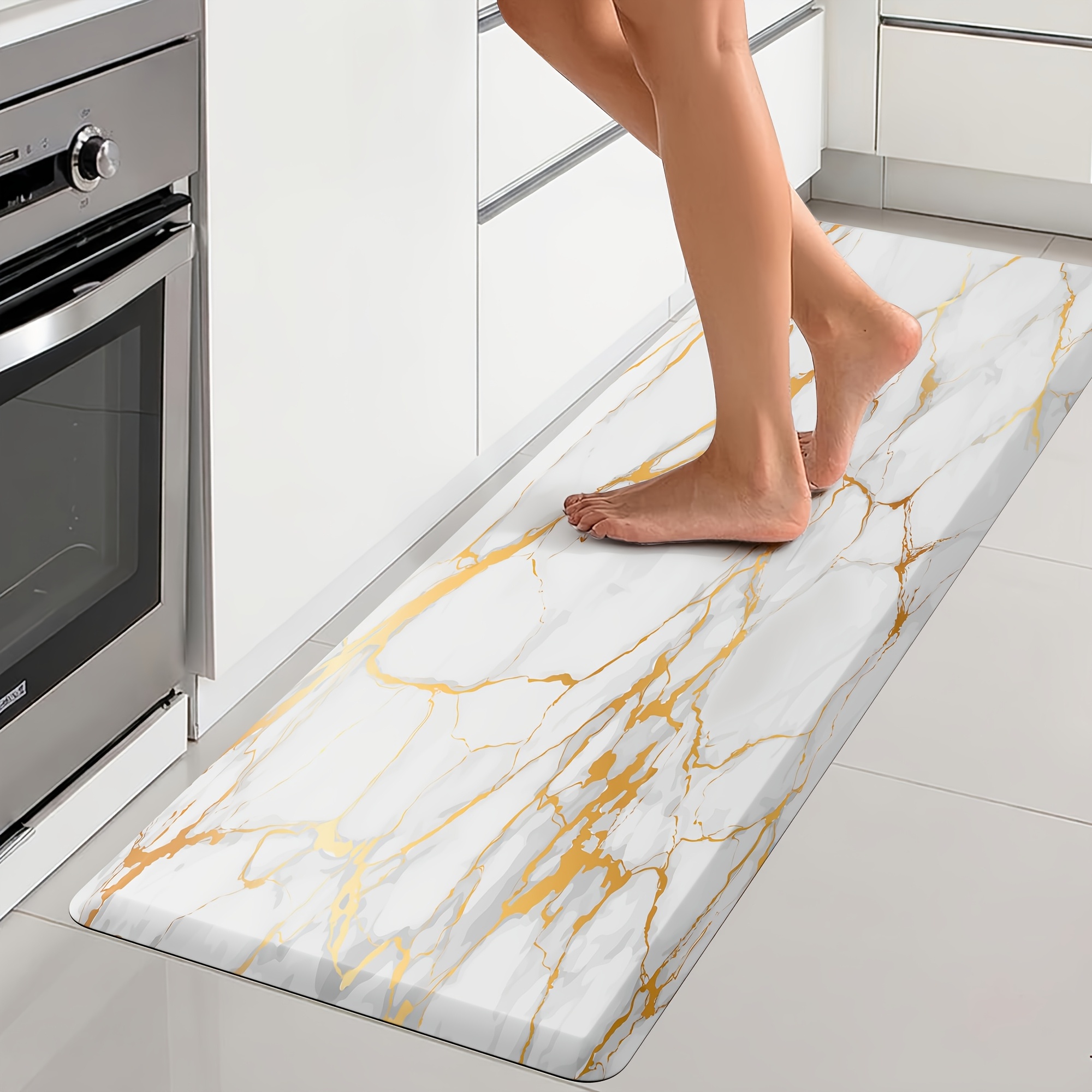 TEMU Kitchen Mat, 1/2 Inch Thick Anti Fatigue Kitchen Rugs And Mats Cushioned Kitchen Floor Mat Kitchen Mats For Standing Desk Office Sink 17.3"x39",