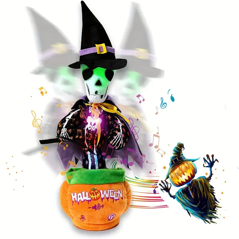 skulls and stuffed animals ornaments halloween christmas batteries details 3