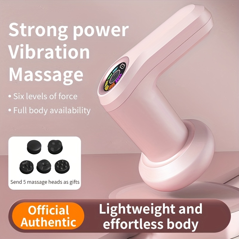 massage gun deep tissue pink mini quiet and usb c rechargeable compact handheld   with 5 heads portable for neck back legs gift idea for dad women fathers day gym or travel use Product details 0