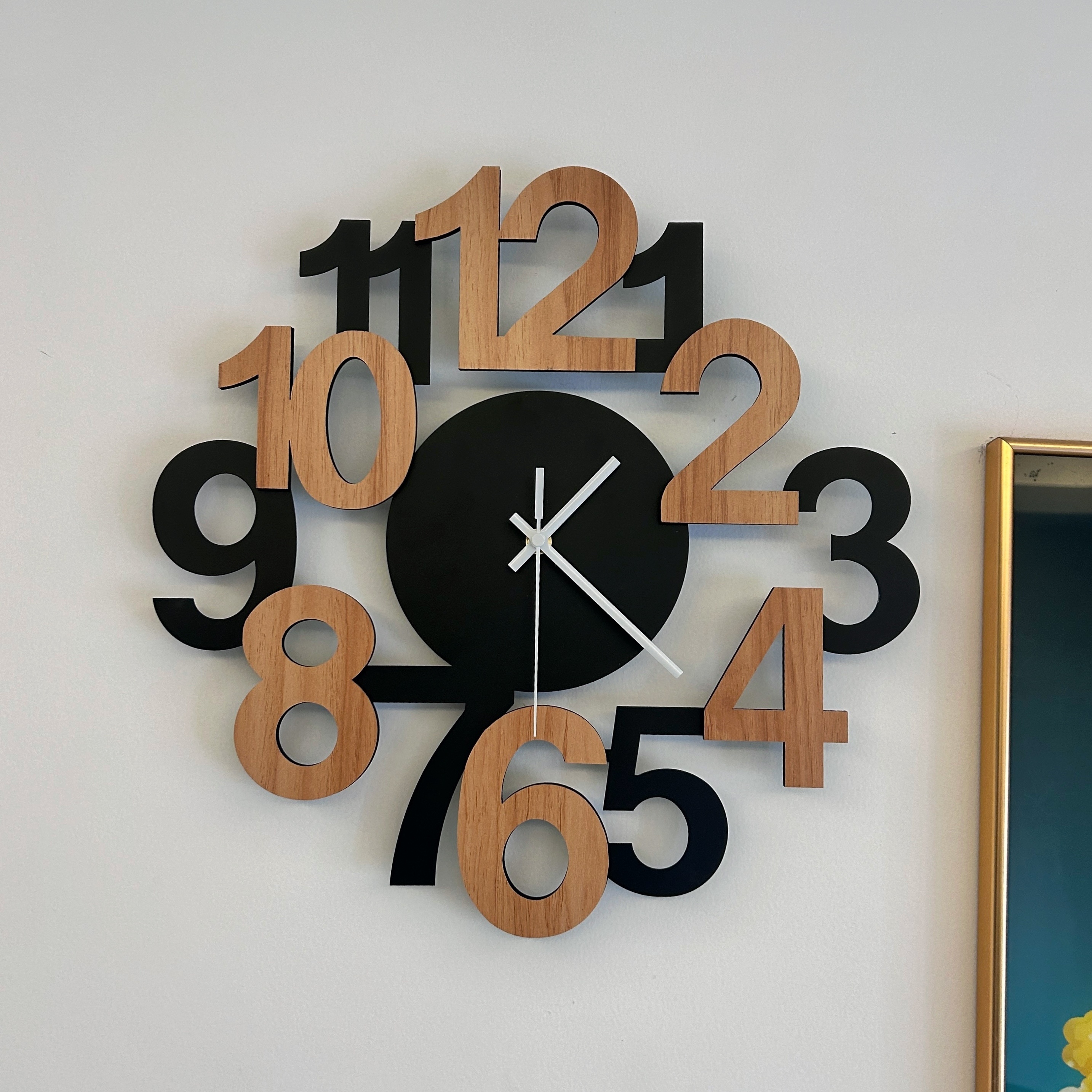 Asymmetrical Digital Silhouette Metal Wall Clock 12 Asymmetrical Digital Silhouette Wall Clock
